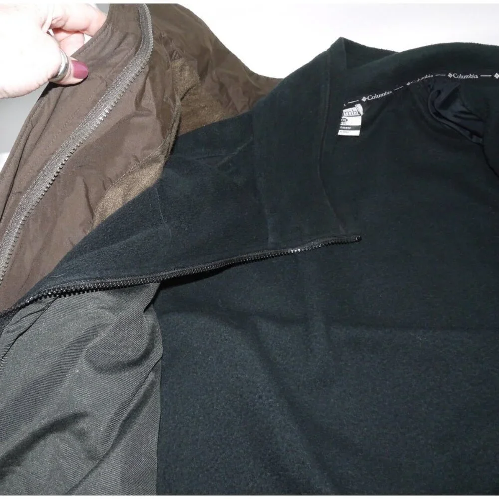 COLUMBIA Interchange coat water resistant outer with black fleece jacket men XXL